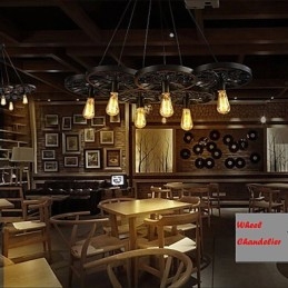 Loft Anhänger Licht Rad Kronleuchter Rustikalen Vintage Retro Land Esszimmer Metall + Malerei