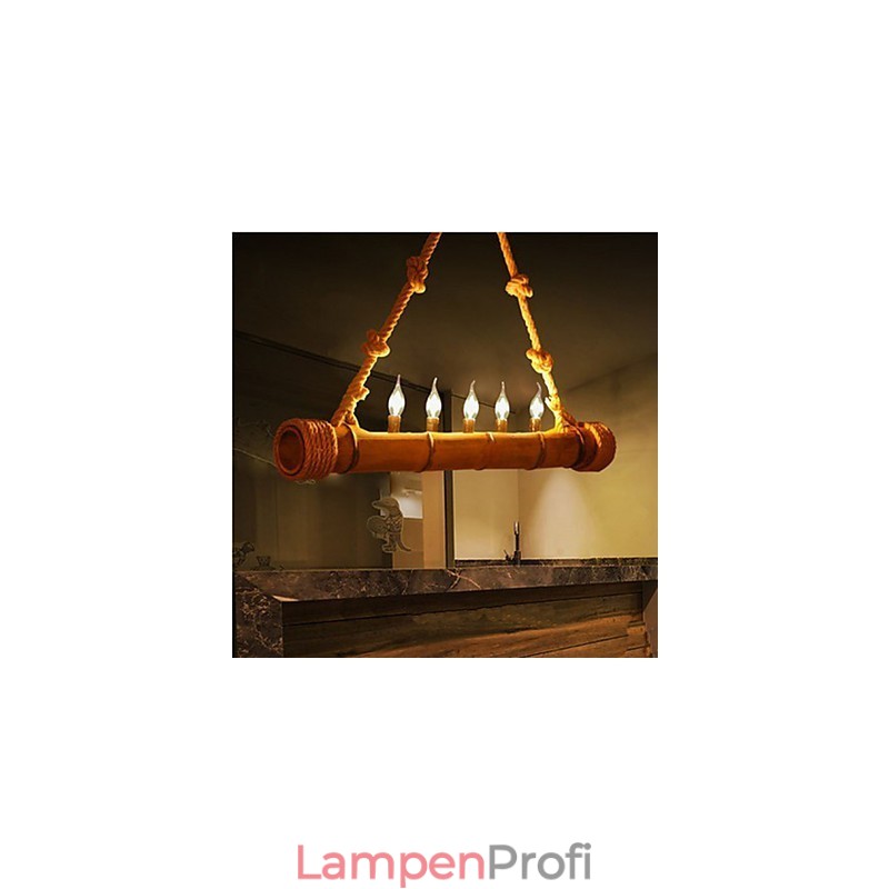 Cafe Pastoral Nostalgie Dekorativer Bambus-Kronleuchter