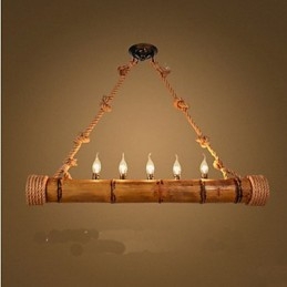 Cafe Pastoral Nostalgie Dekorativer Bambus-Kronleuchter