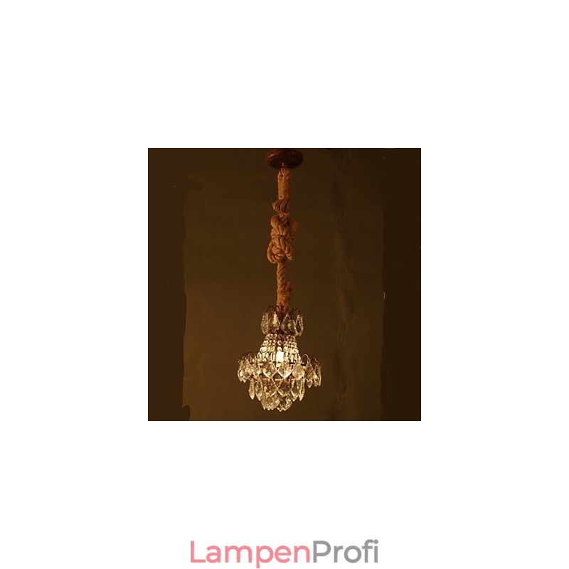 Retro Lounge Hanf Industrieller Wind Imitation Kristall Kronleuchter