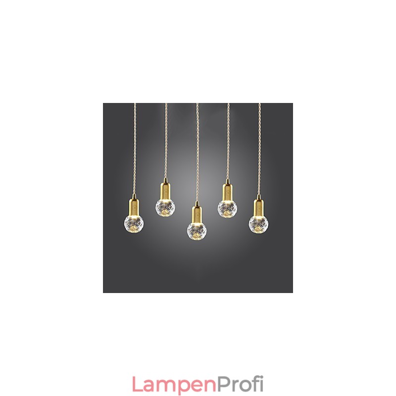 Moderne Pendelleuchte im zeitgenössischen Vintage-Mini-Stil aus goldenem Metall