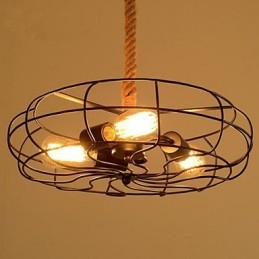 Vintage American Iron Rope Kreativer Industrieller Ventilator Kronleuchter