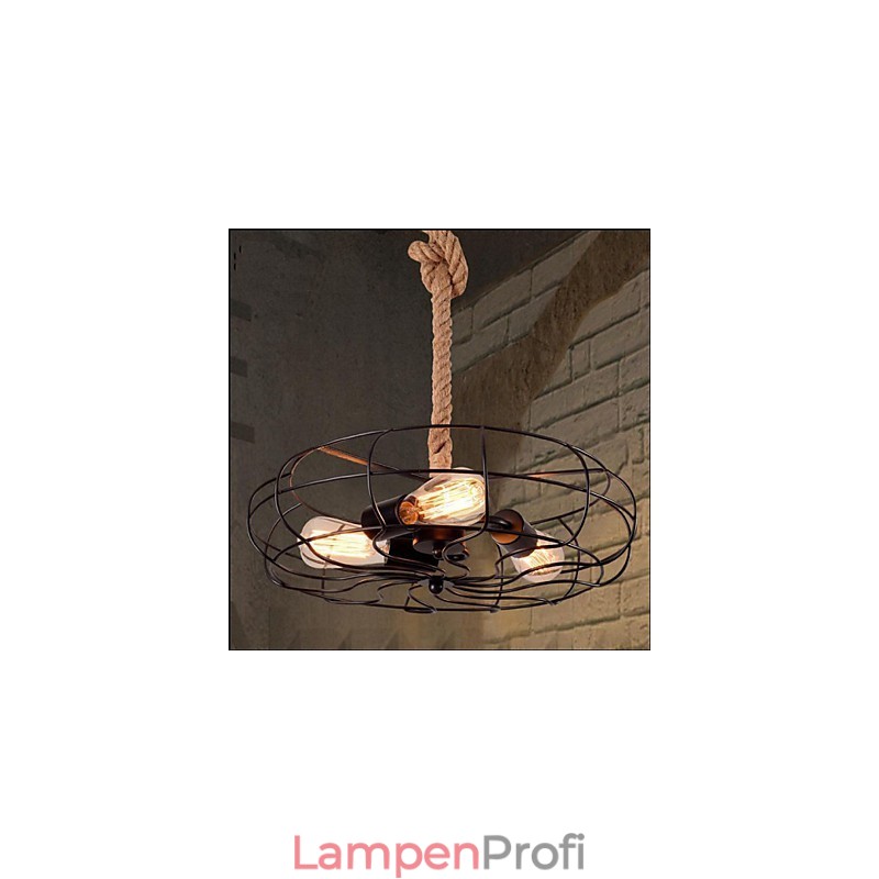 Vintage American Iron Rope Kreativer Industrieller Ventilator Kronleuchter