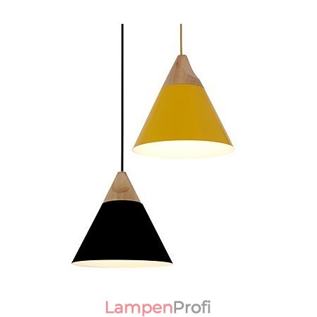 Mini Künstlerische Kegel Pendelleuchte 1 Licht Mordern Simplicity Finish Schwarz Weiß Gelb Aluminium & Holz Droplight