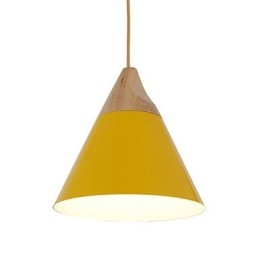 Mini Künstlerische Kegel Pendelleuchte 1 Licht Mordern Simplicity Finish Schwarz Weiß Gelb Aluminium & Holz Droplight