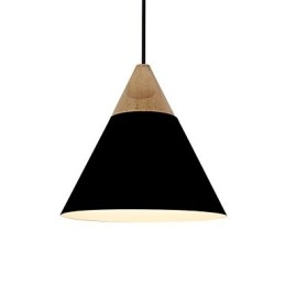 Mini Künstlerische Kegel Pendelleuchte 1 Licht Mordern Simplicity Finish Schwarz Weiß Gelb Aluminium & Holz Droplight