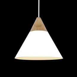 Mini Künstlerische Kegel Pendelleuchte 1 Licht Mordern Simplicity Finish Schwarz Weiß Gelb Aluminium & Holz Droplight