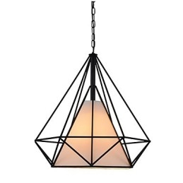 Diamond Mini Pendelleuchte 1 Licht Moderne Schlichtheit Schwarz & Weiß Fertig Kohlenstoffstahl Tuch Droplight
