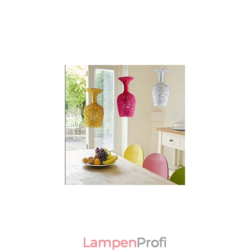 Kronleuchter aus gewebtem Aluminium mit drei Kopflampen, Apfel