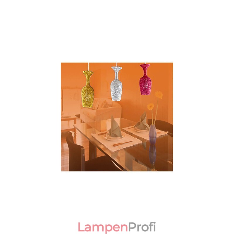 Kronleuchter aus gewebtem Aluminium mit drei Kopflampen, Apfel