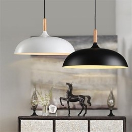 Retro Pendelleuchte Malerei Holz + Metall Cafe Pendelleuchten