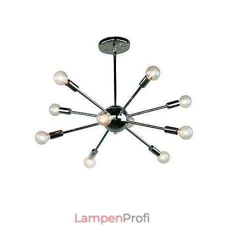 Pendelleuchte im Mini-Stil aus verchromtem Metall im Landhausstil Pendelleuchte im Mini-Stil aus verchromtem Metall im Landhausstil
