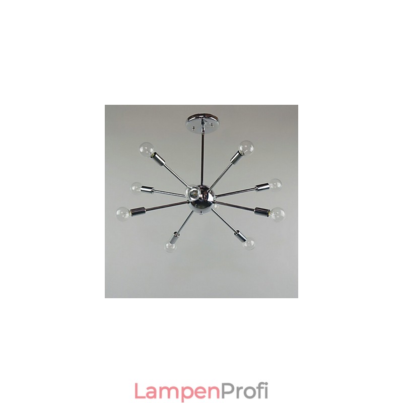 Pendelleuchte im Mini-Stil aus verchromtem Metall im Landhausstil