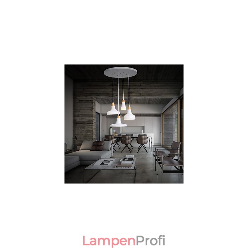 Kreative charakteristische 4-flammige Pendelleuchte mit Eisenschirm