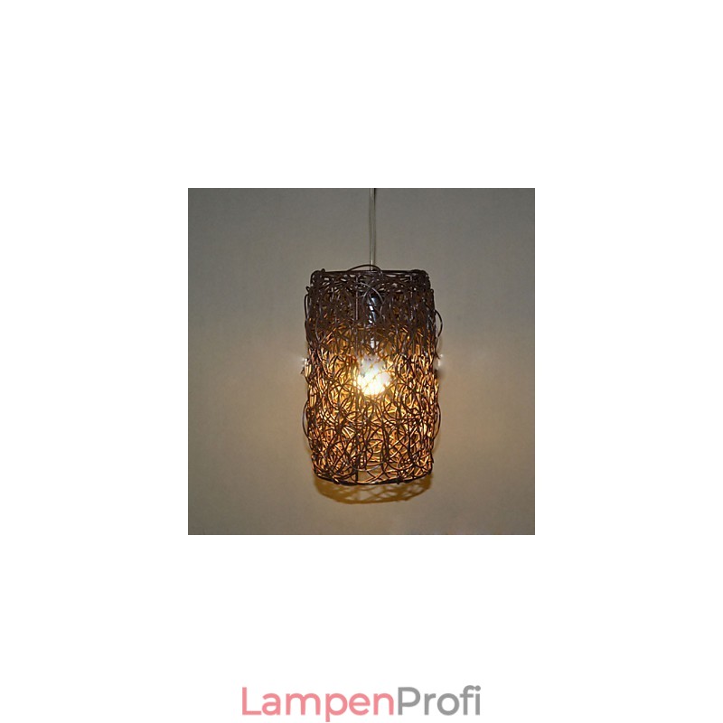 Moderne ländliche Cany Art gewebte Rattan-Einzelkopf-Droplight-Lampe