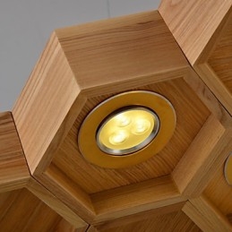 Designer Art Individuality Kronleuchter Einfache Wabenholzlampen