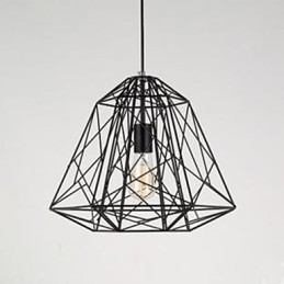 Retro kleine sitzende Schmiedeeisen Diamant Pendelleuchte